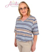Fos Top Vivi Knit Look - 7842 Navy Fos Top Vivi Knit Look - 7842 Navy